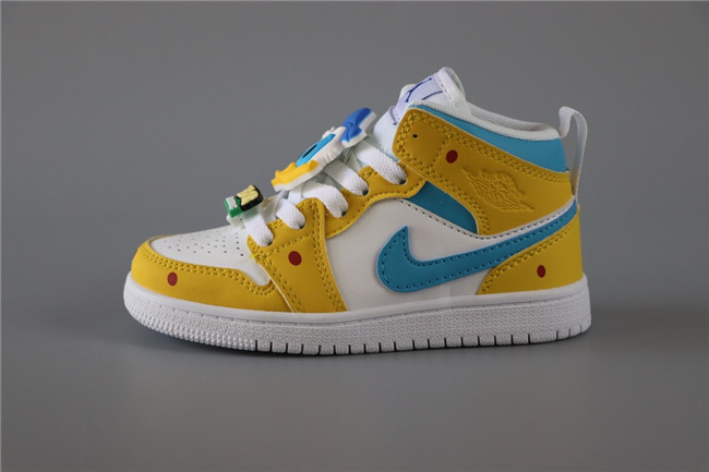 Youth Running Weapon Air Jordan 1 Gold/White Shoes 096 Youth Running Weapon Air Jordan 1 Gold/White Shoes 096